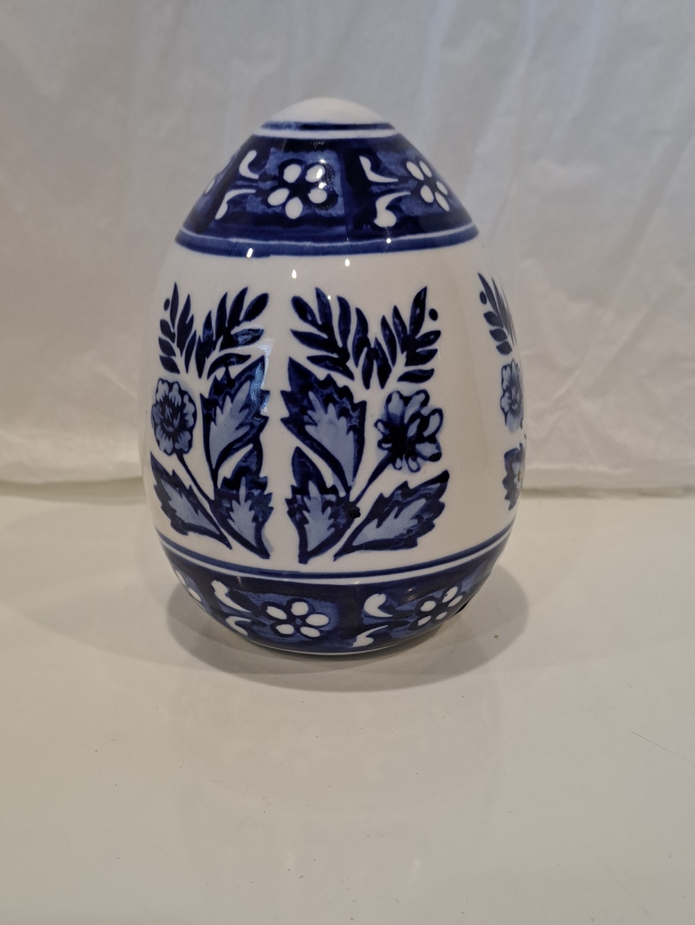 Mikasa Delft Blue & White Egg Shaped Figurine 4 3/4" X 4" NWOT